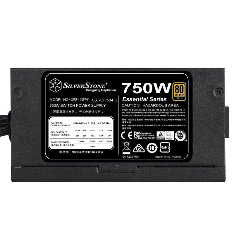 Silverstone Technology 750 Watt Semi-Modular 80 Plus Gold Computer Power Supply PSU ET750-HG - Image 2
